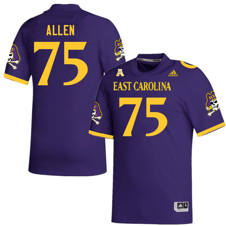 Men #75 Omari Allen ECU Pirates 2023 College Football Jerseys Stitched-Purple